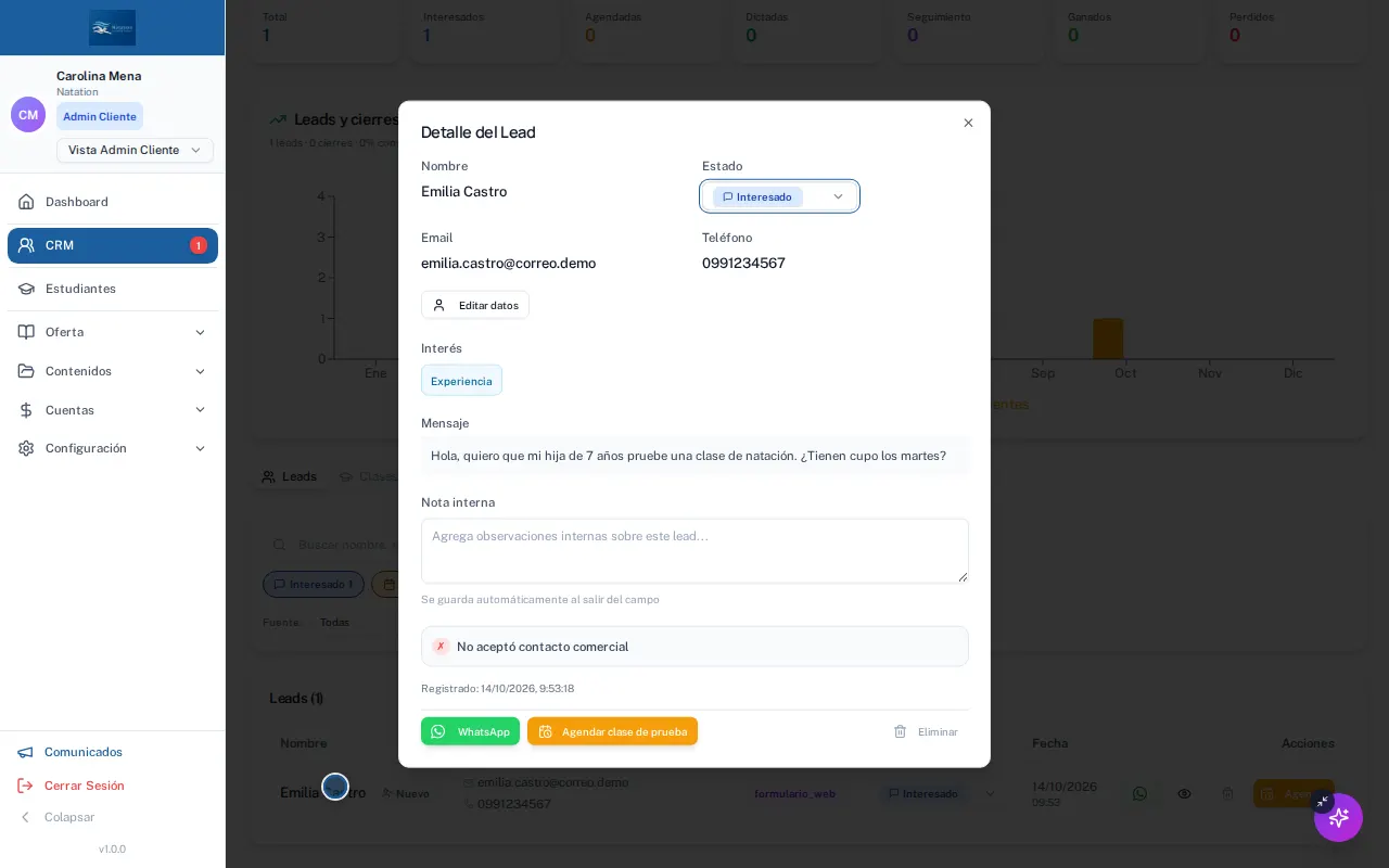 Paso 3: Abrir la ficha del interesado