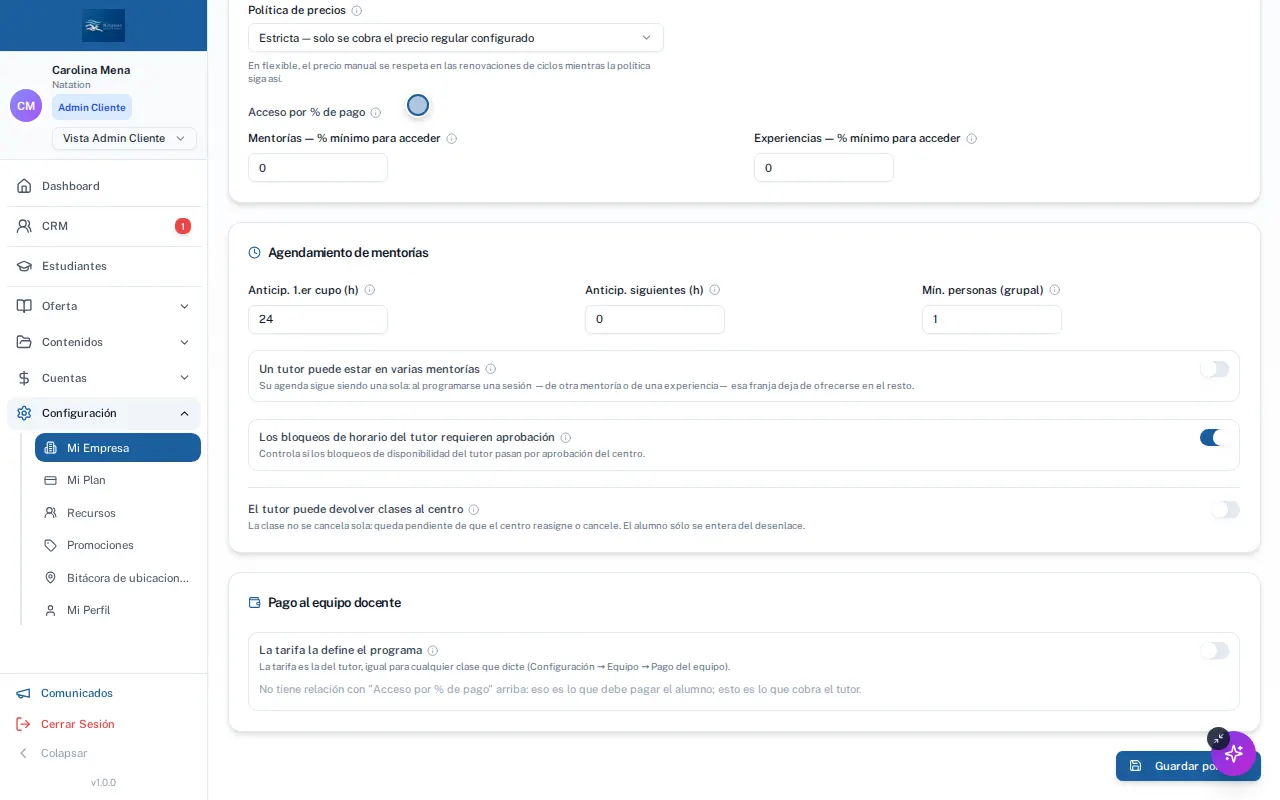Paso 4: Agendamiento de mentorías