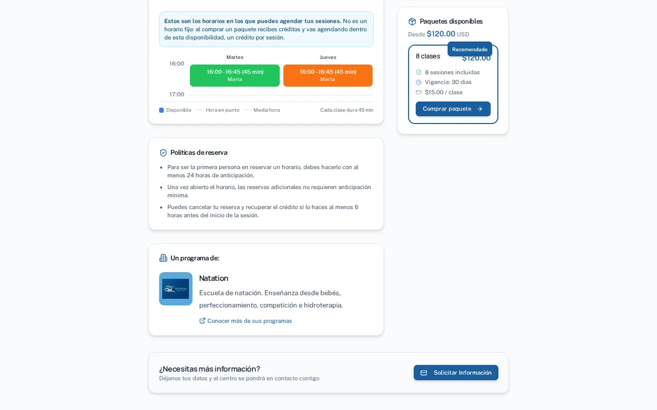 Paso 3: El horario del programa: los días y las franjas en las que se dicta, con su tutor.