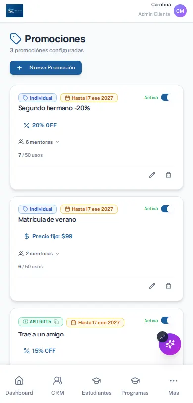 Paso 1: Las promociones del centro. La de la derecha lleva su código a la vista; las otras dos son públicas.