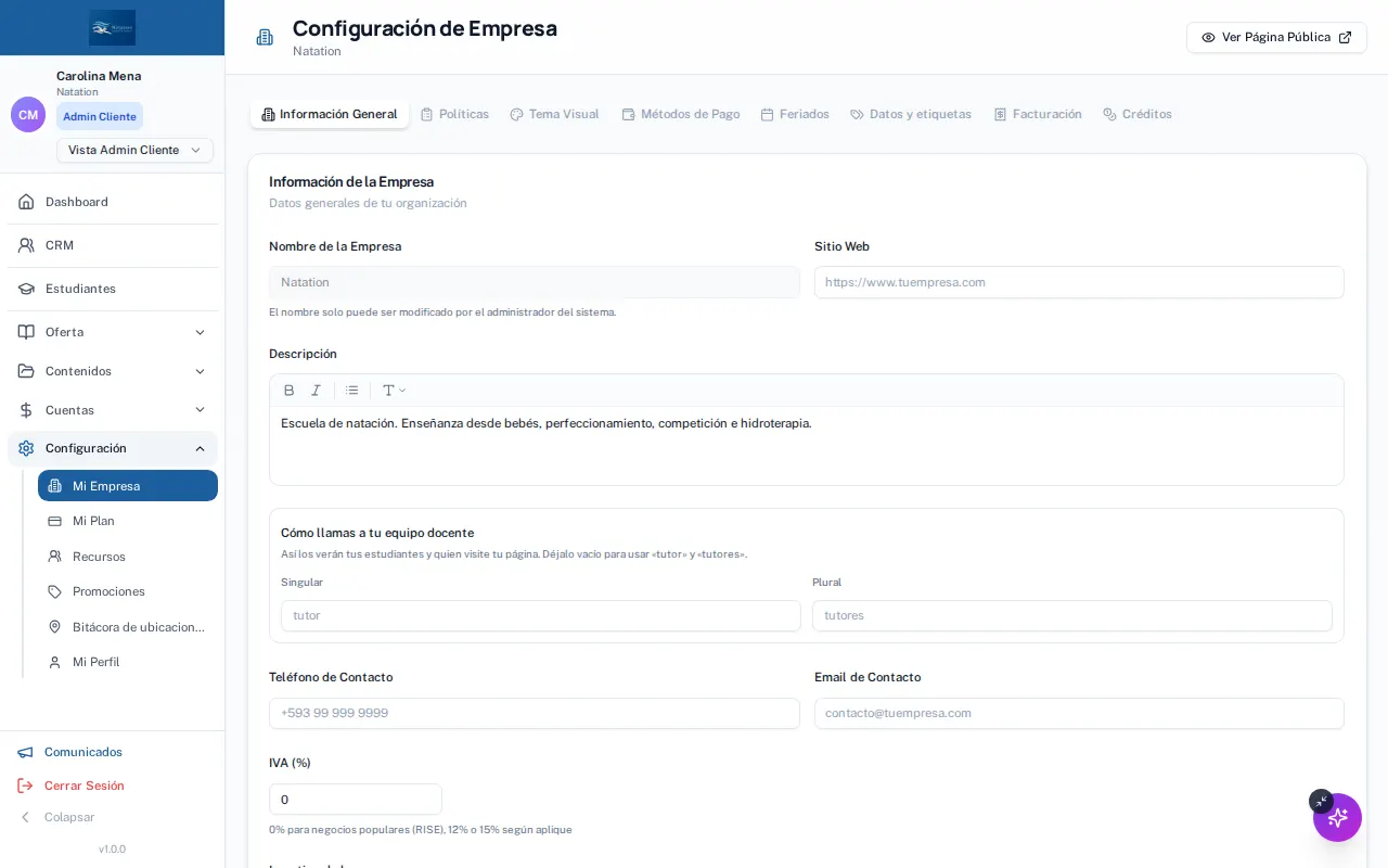 Paso 1: La configuración del centro.