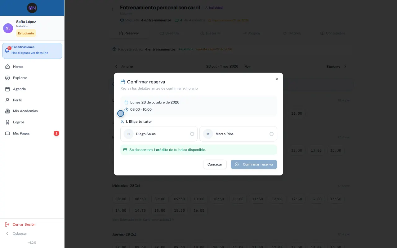 Paso 6: Tu horario, no el del bloque.