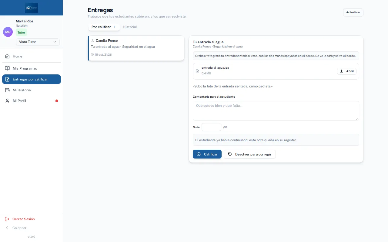 Paso 4: Entregas por calificar.